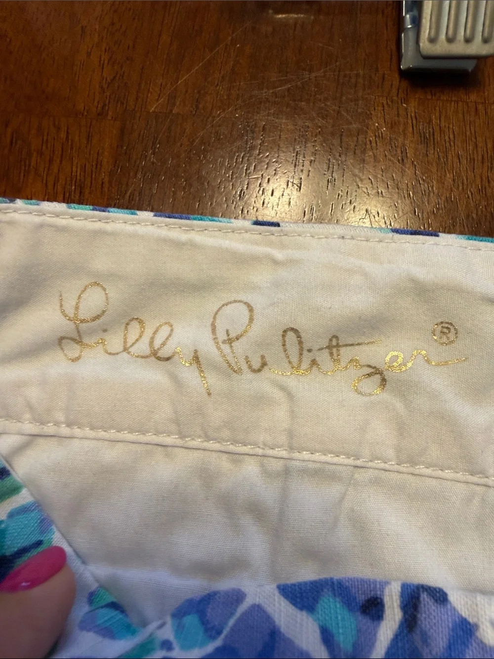 Lilly Pulitzer Blue & Teal Printed Cotton Shorts